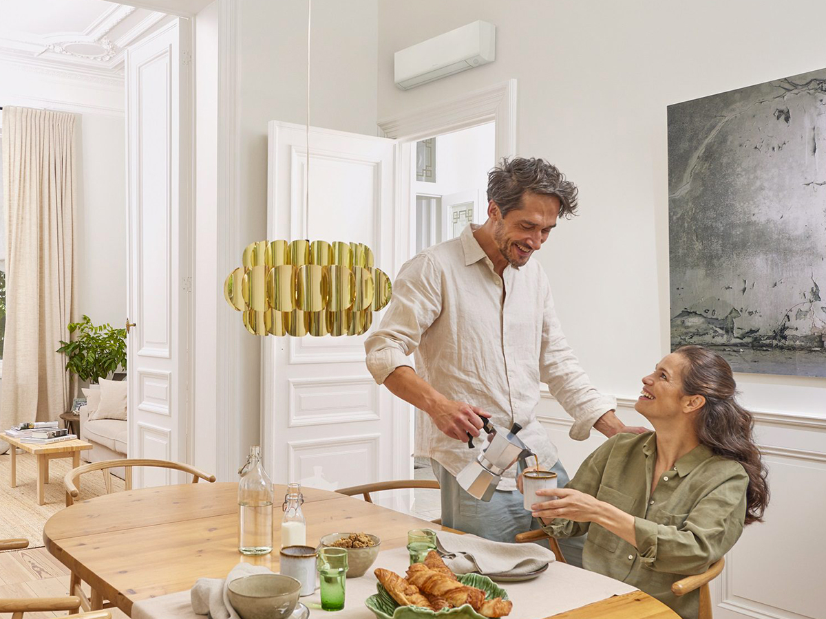 Příjemné klima v bytě díky klimatizaci.